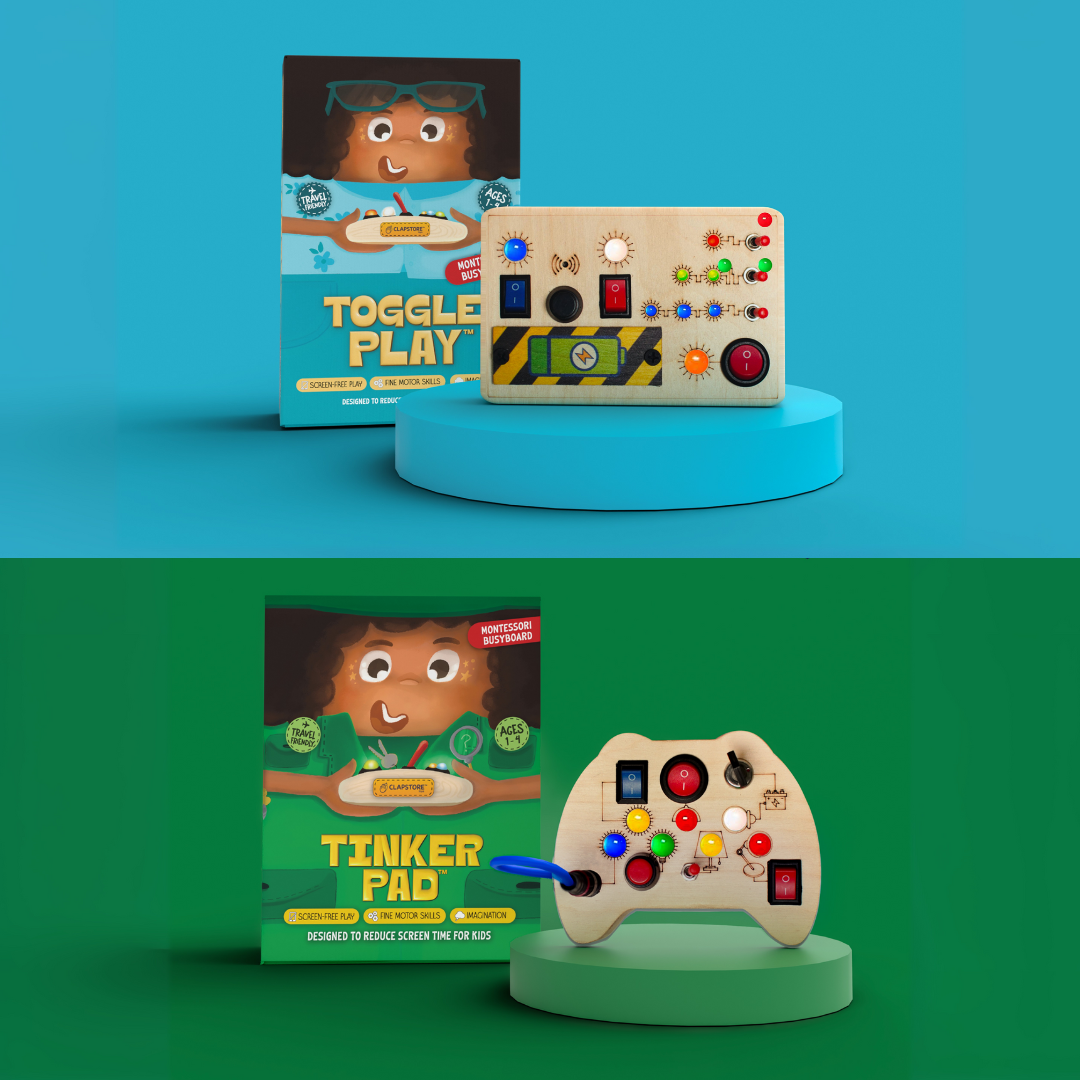 Montessori Toggle Play & Tinker Pad Busy Board (Combo V6/V2)