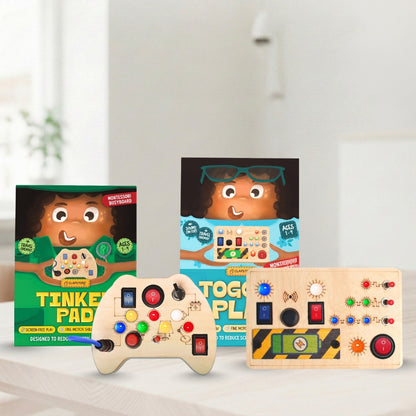 Montessori Toggle Play & Tinker Pad Busy Board (Combo V6/V2)