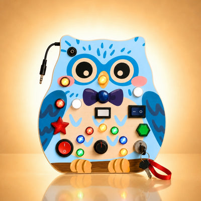 Owly Montessori Busy Board (Blue) - V19