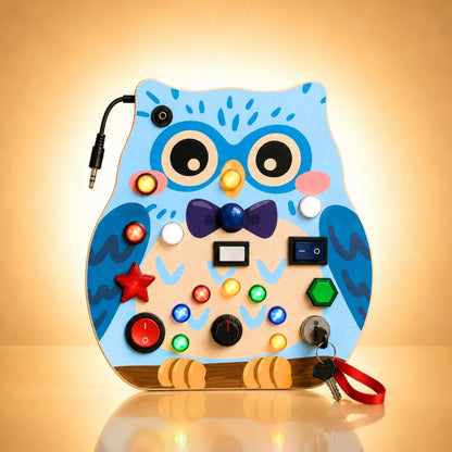 Owly Montessori Busy Board (Blue) - V19
