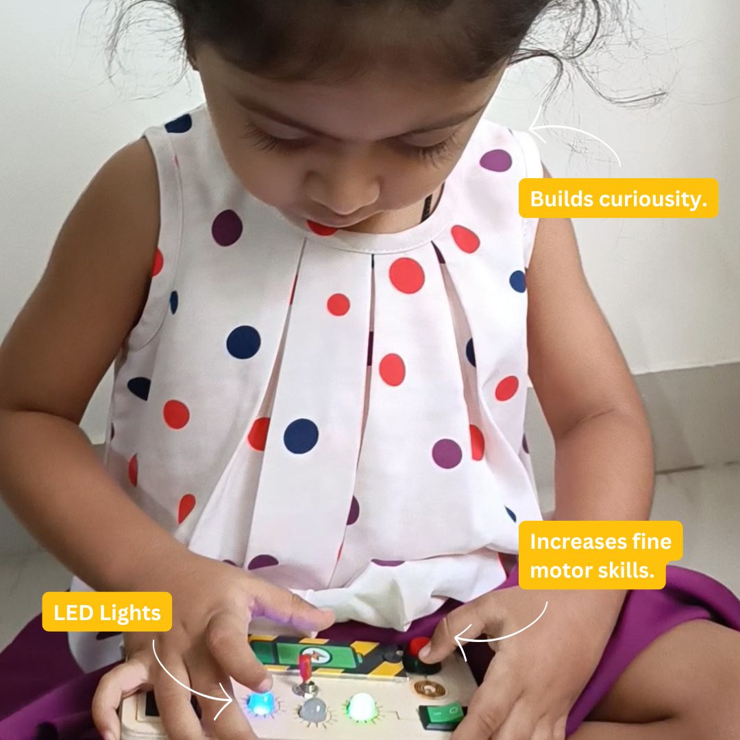 Buy Montessori Buzz Lite Busy Board V5 & Get Montessori Mini Switch Busy Board-V4 (🎁 Worth ₹500🎁 )