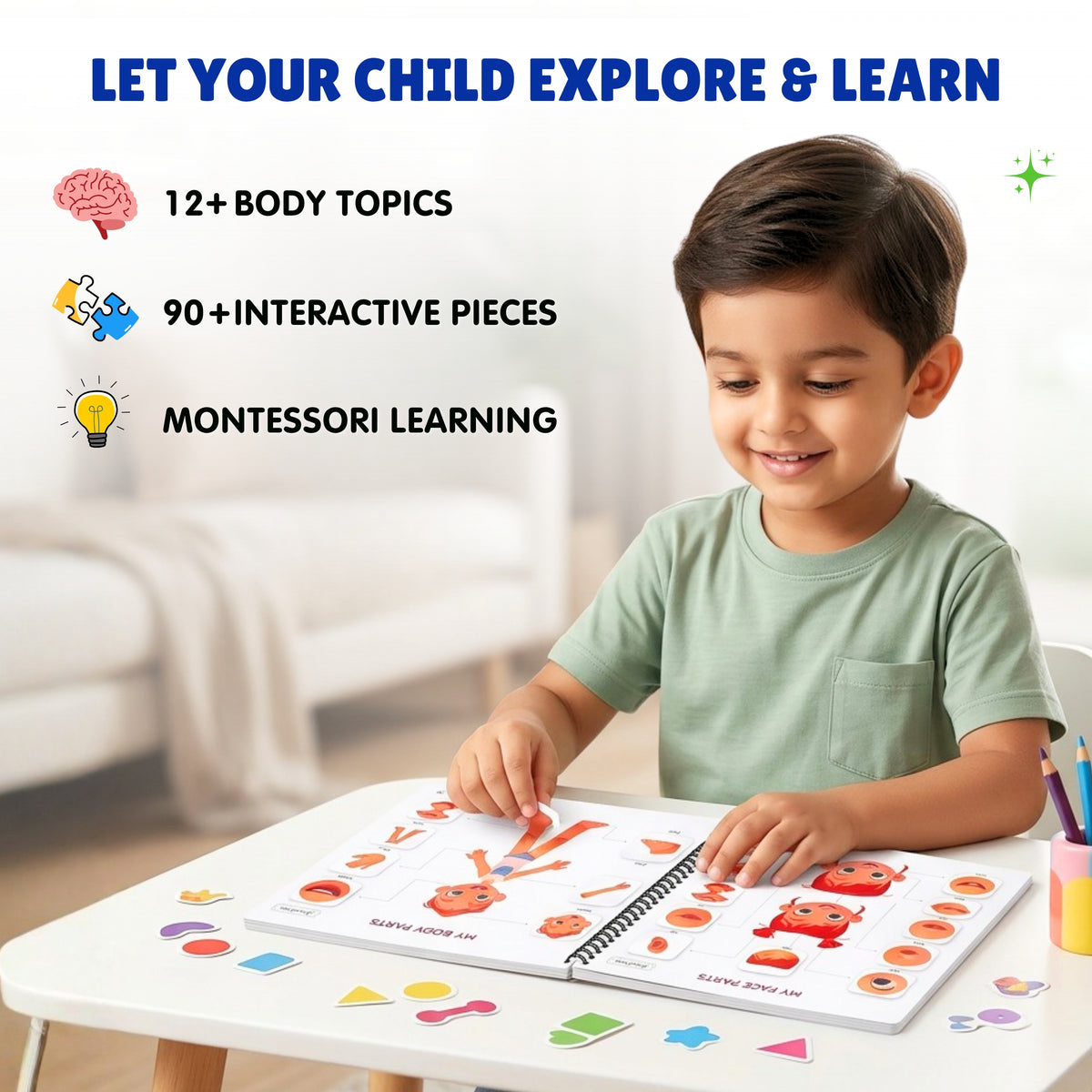 Human Body Busy Book: Interactive Learning Binder for Toddlers & Preschoolers