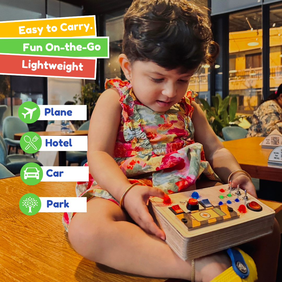 Buy Toggle Play screen-free Montessori Wooden Busy Board Toy for Kids ...