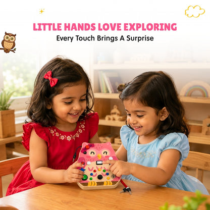 Owly Montessori Busy Board (PINK) - V20