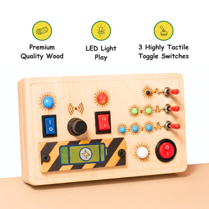 Montessori Toggle Play & Spark Switch Busy Board (Combo V6/V1)