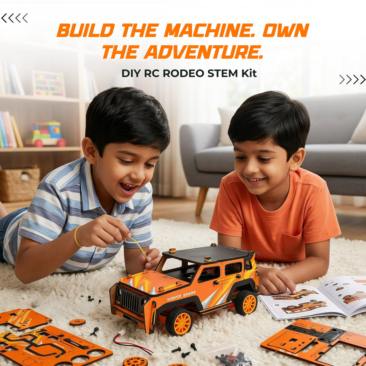 Sooper Brains™ Rodeo DIY RC Jeep (Type-C Rechargeable)