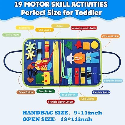 Montessori Busy Book For Age3+ (Blue) – Interactive Sensory Activities for Toddlers
