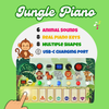 Snapshot of the user manual included with the Montessori Jungle Piano busy board, providing usage instructions.