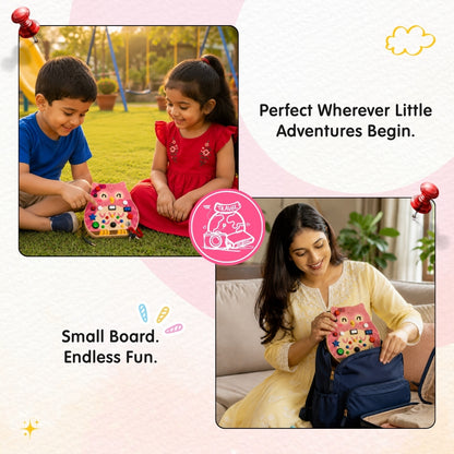 Owly Montessori Busy Board (PINK) - V20
