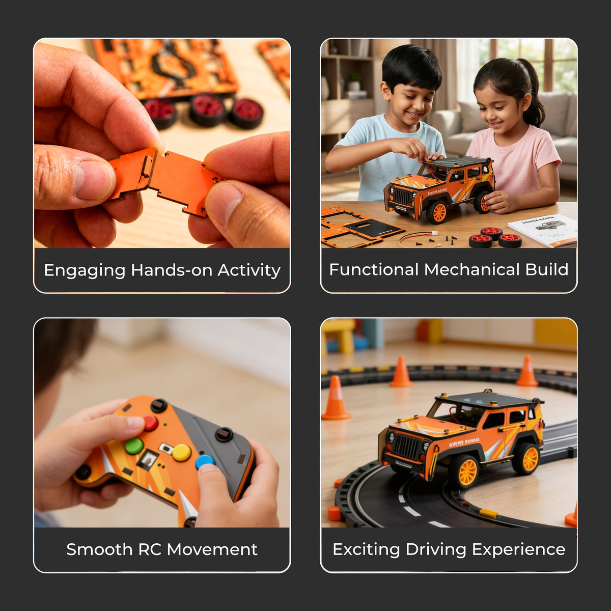 Sooper Brains™ Rodeo DIY RC Jeep (Type-C Rechargeable)