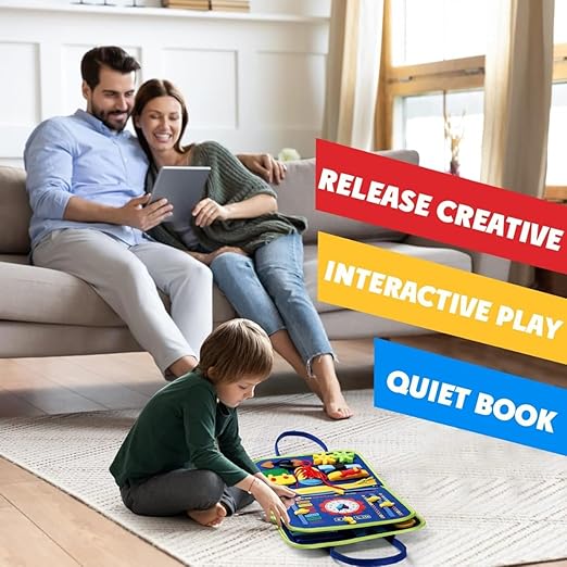 Montessori Busy Book For Age3+ (Blue) – Interactive Sensory Activities for Toddlers