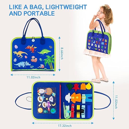 Montessori Busy Book Educational Travel Toy. Lightwight and Portable Travel Friendly Toys.
