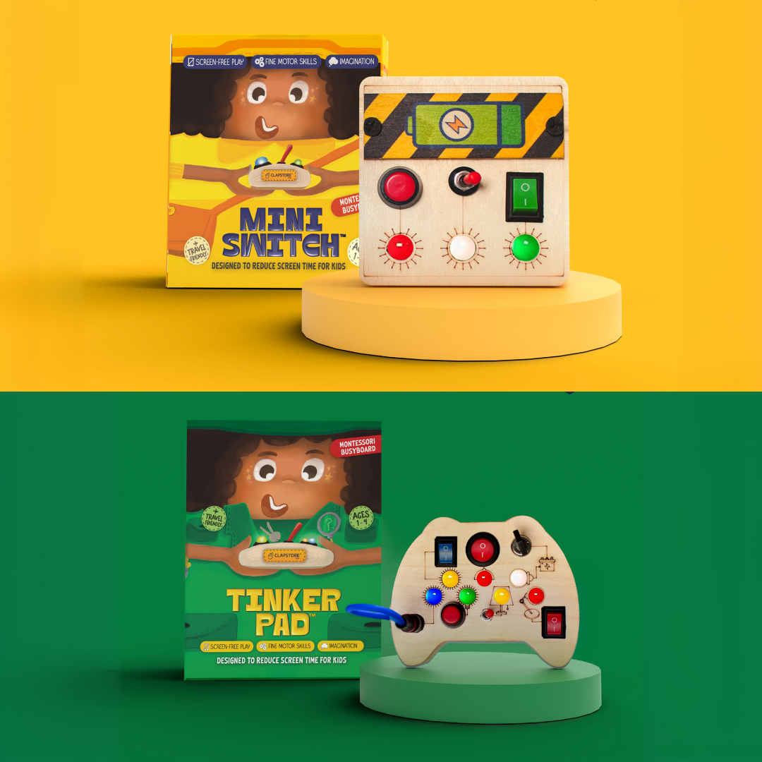 Montessori Tinker Pad & Mini Switch Busy Board (Combo V2/V4)