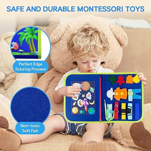 Safe and Durable Montessori Busy Book Educational Toy for Toddlers.