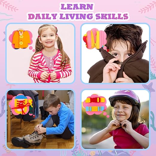 Montessori Busy Book For Age3+ (Pink) – Interactive Sensory Activities for Toddlers