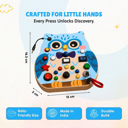 Owly Montessori Busy Board (Blue) - V19