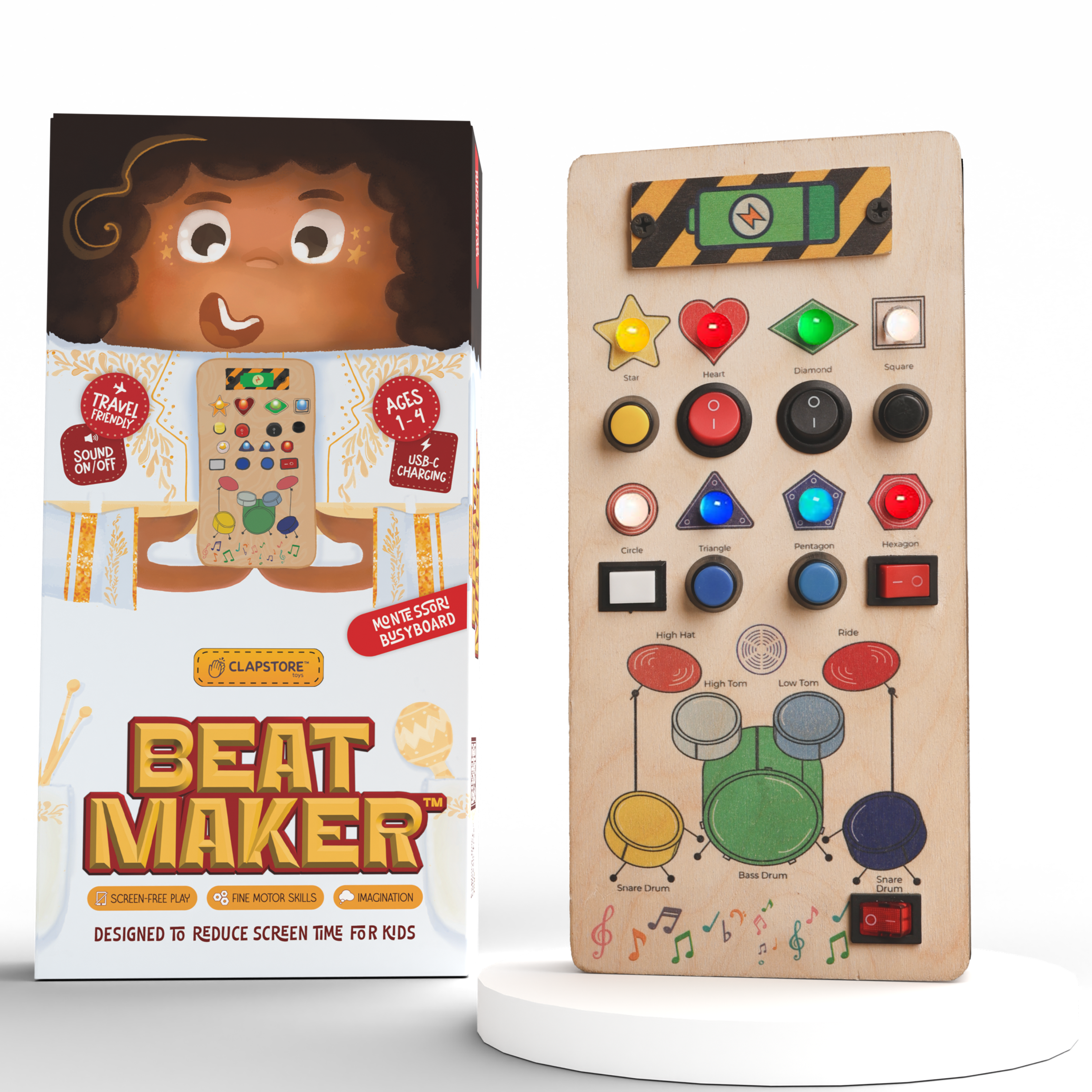 Montessori Beat Maker Busy Board - V9 Rechargeable