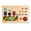 Toddler Montessori Portable Switches Wooden Busy Board With 3 Toggle, 1 Buzzer Module V6