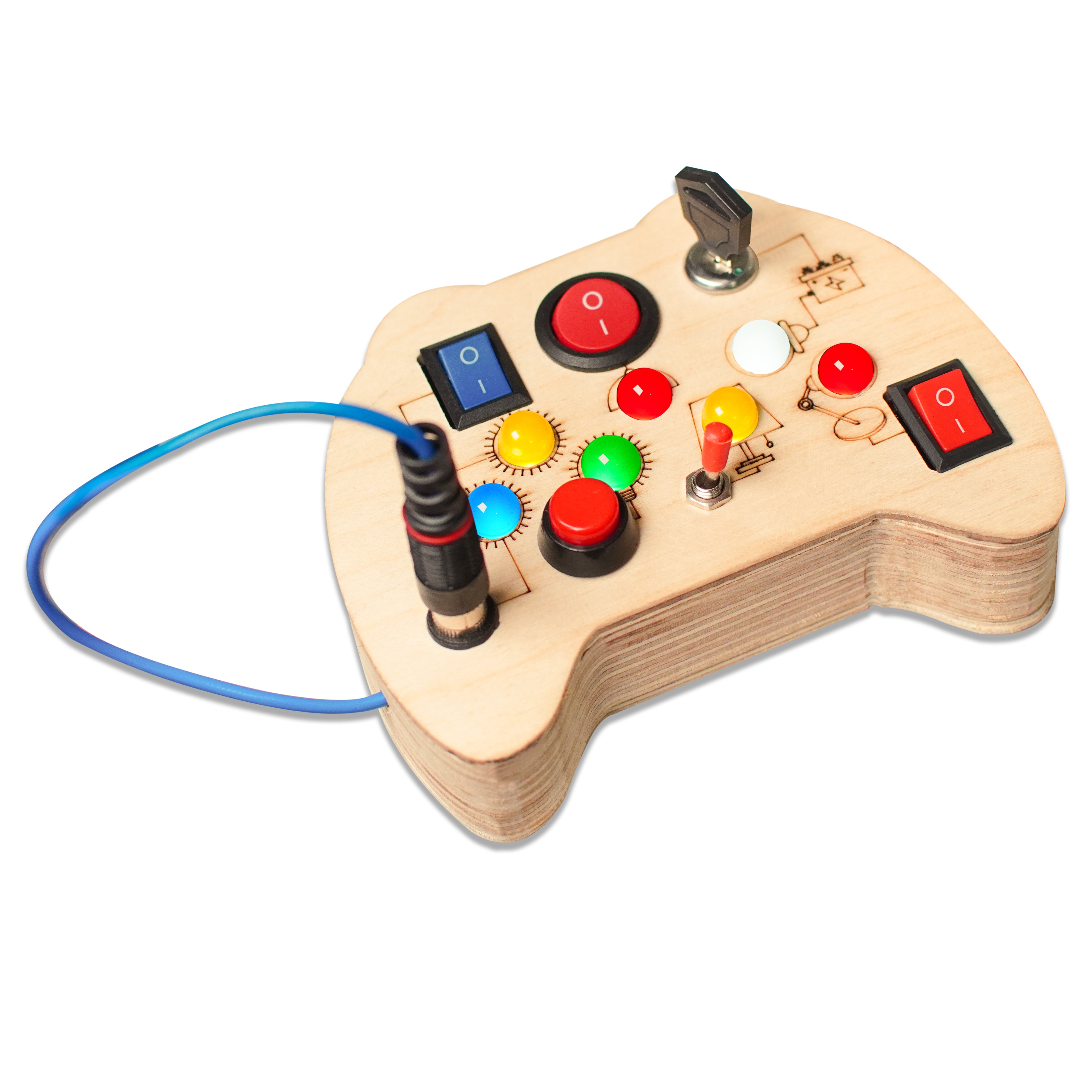 Montessori Portable Switches Wooden Busy Board Game Pad V2