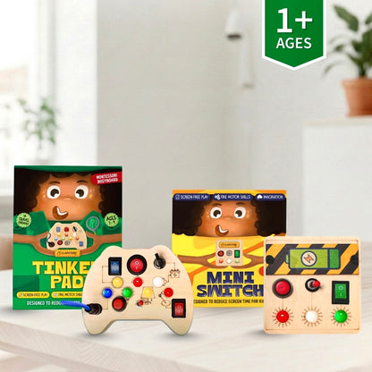 Montessori Tinker Pad & Mini Switch Busy Board (Combo V2/V4)