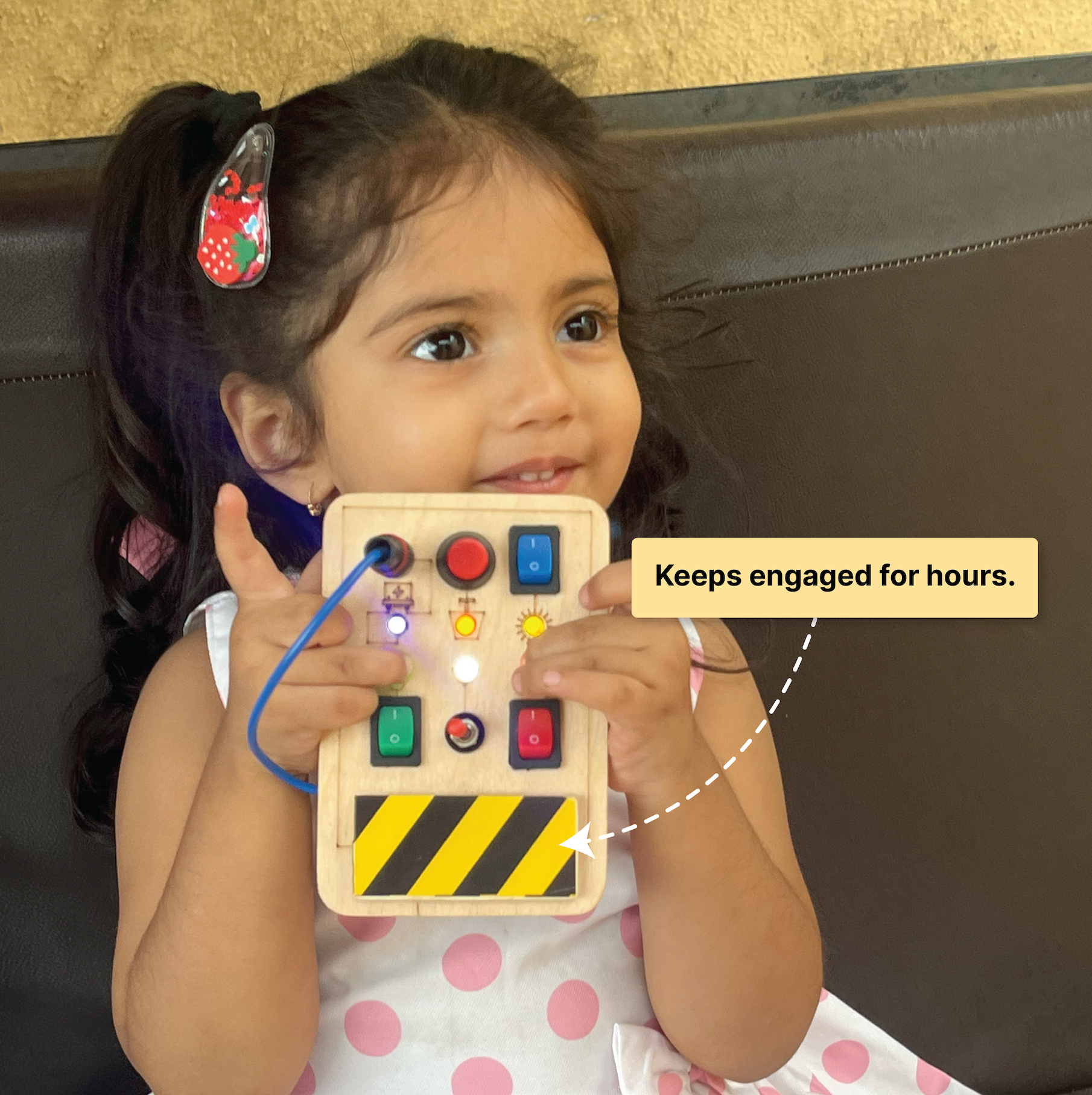 Montessori Portable Switches Wooden Busy Board best screen free toy, keeps kids engaged for hours.