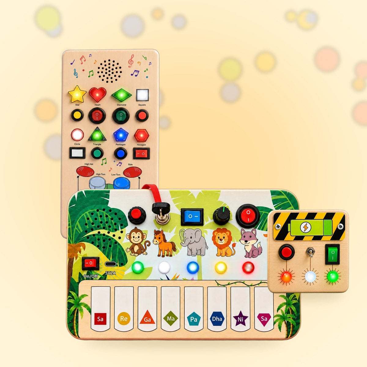 Little Rockstar Combo: Beat Maker, Jungle Piano and Mini Switch busy boards
