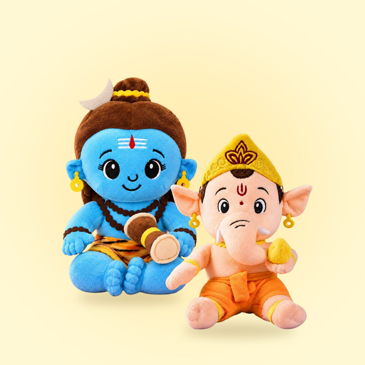 Shiv Parivar Combo: mantra chanting Shiva and Ganesha plush together