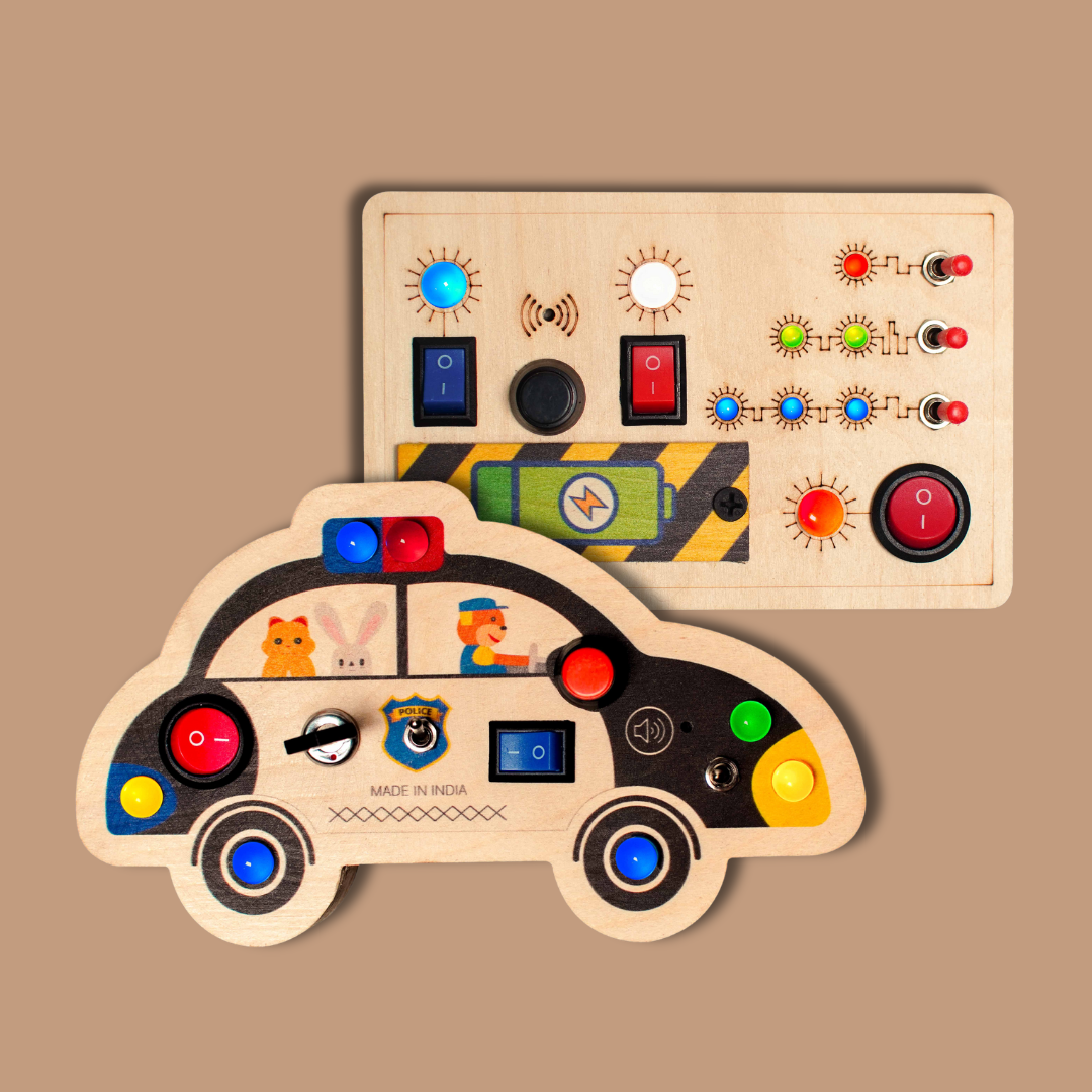 Montessori Toggle Play & Police Cruiser Busy Board Combo (V6/V7)
