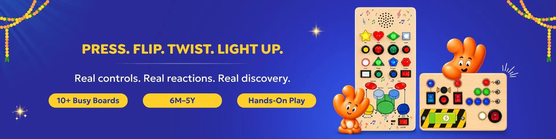 Play Panels: press, flip, twist, light up. 10+ busy boards for ages 6 months to 5 years